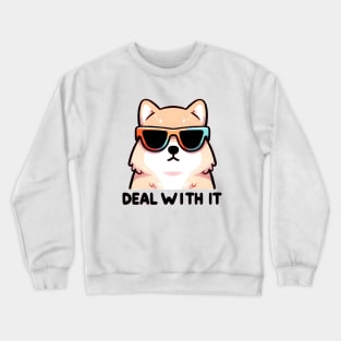 Shiba Inu's Cool Attitude to Life's Hurdles Crewneck Sweatshirt